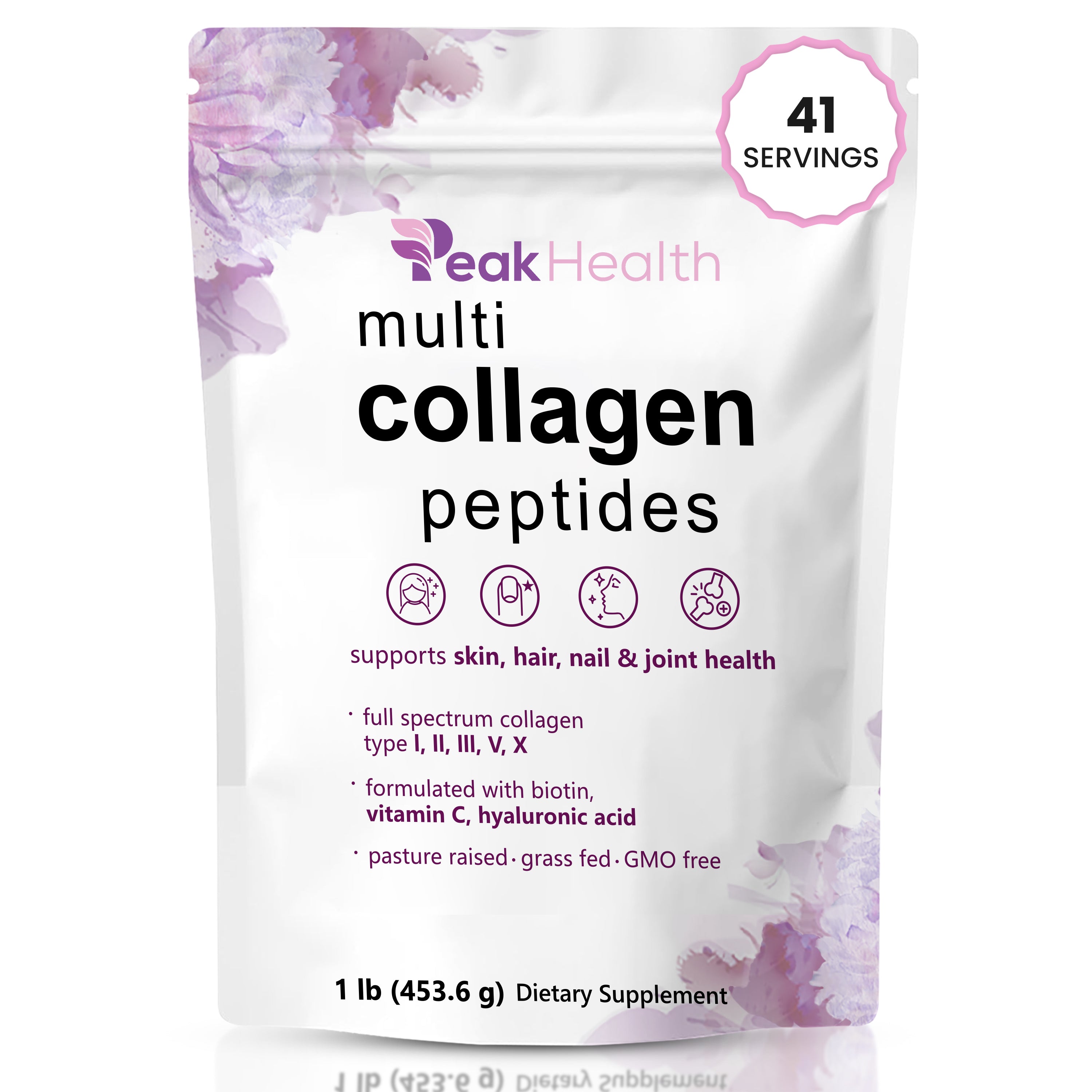 Multi Collagen Protein Powder, 2 Pounds – Type I,II,III,V,X with Biotin, Hyaluronic Acid, Vitamin C – Unflavored Collagen Peptides – Keto & Paleo Friendly, Easy Dissolve, Non-GMO