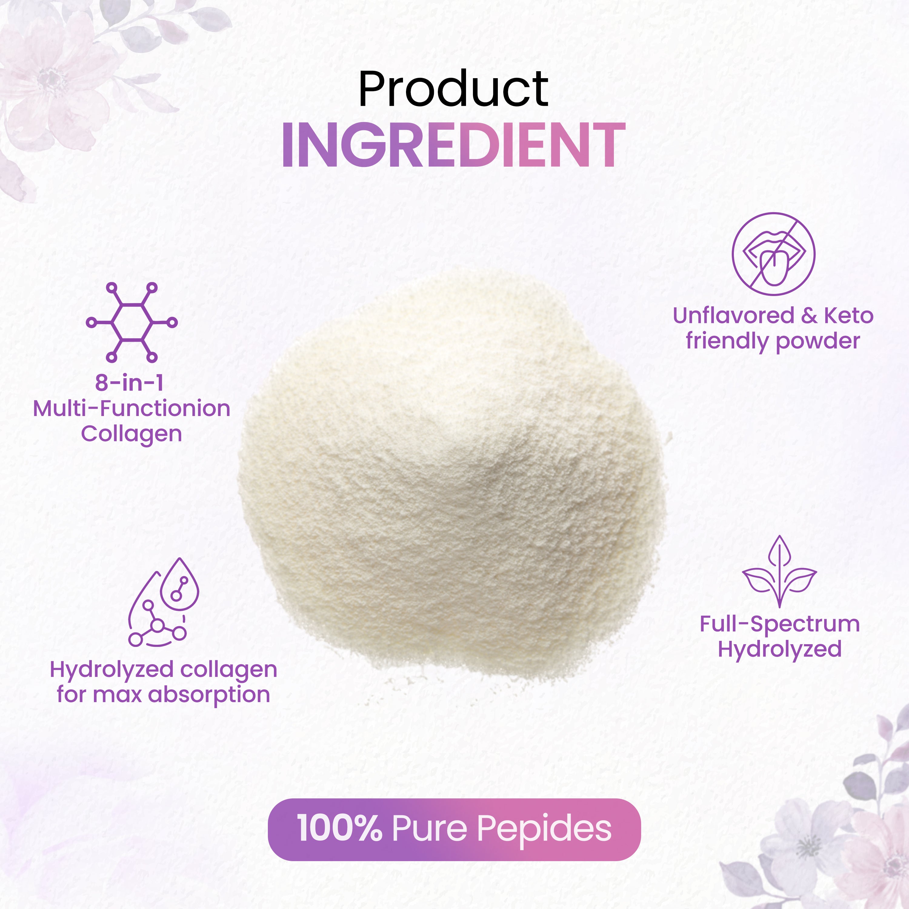 Multi Collagen Protein Powder, 2 Pounds – Type I,II,III,V,X with Biotin, Hyaluronic Acid, Vitamin C – Unflavored Collagen Peptides – Keto & Paleo Friendly, Easy Dissolve, Non-GMO