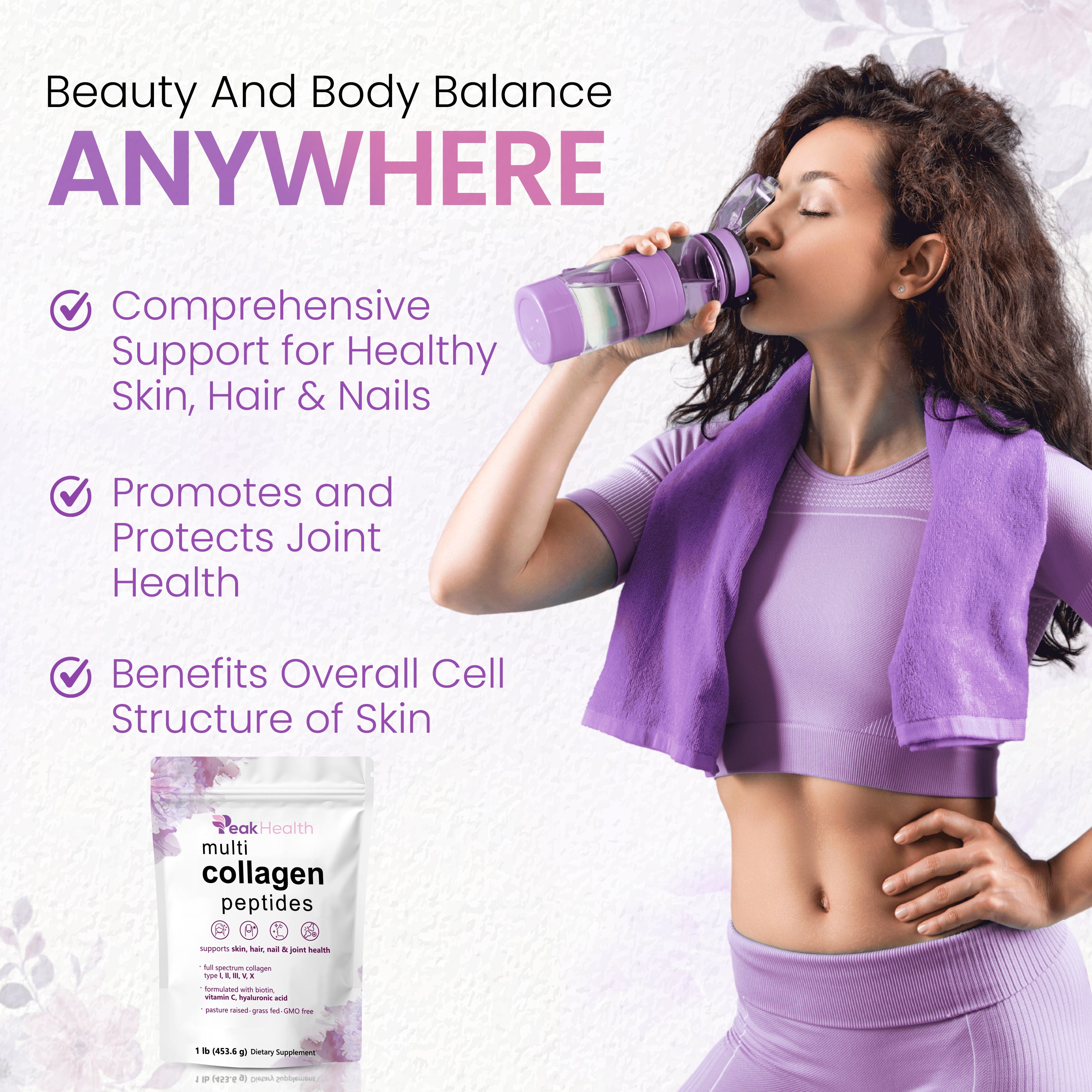 Multi Collagen Protein Powder, 2 Pounds – Type I,II,III,V,X with Biotin, Hyaluronic Acid, Vitamin C – Unflavored Collagen Peptides – Keto & Paleo Friendly, Easy Dissolve, Non-GMO