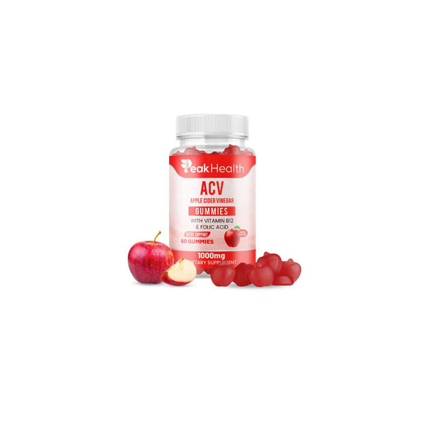 PeakHealth ACV Gummies – Apple Cider Vinegar with Vitamin B12 & Folic Acid