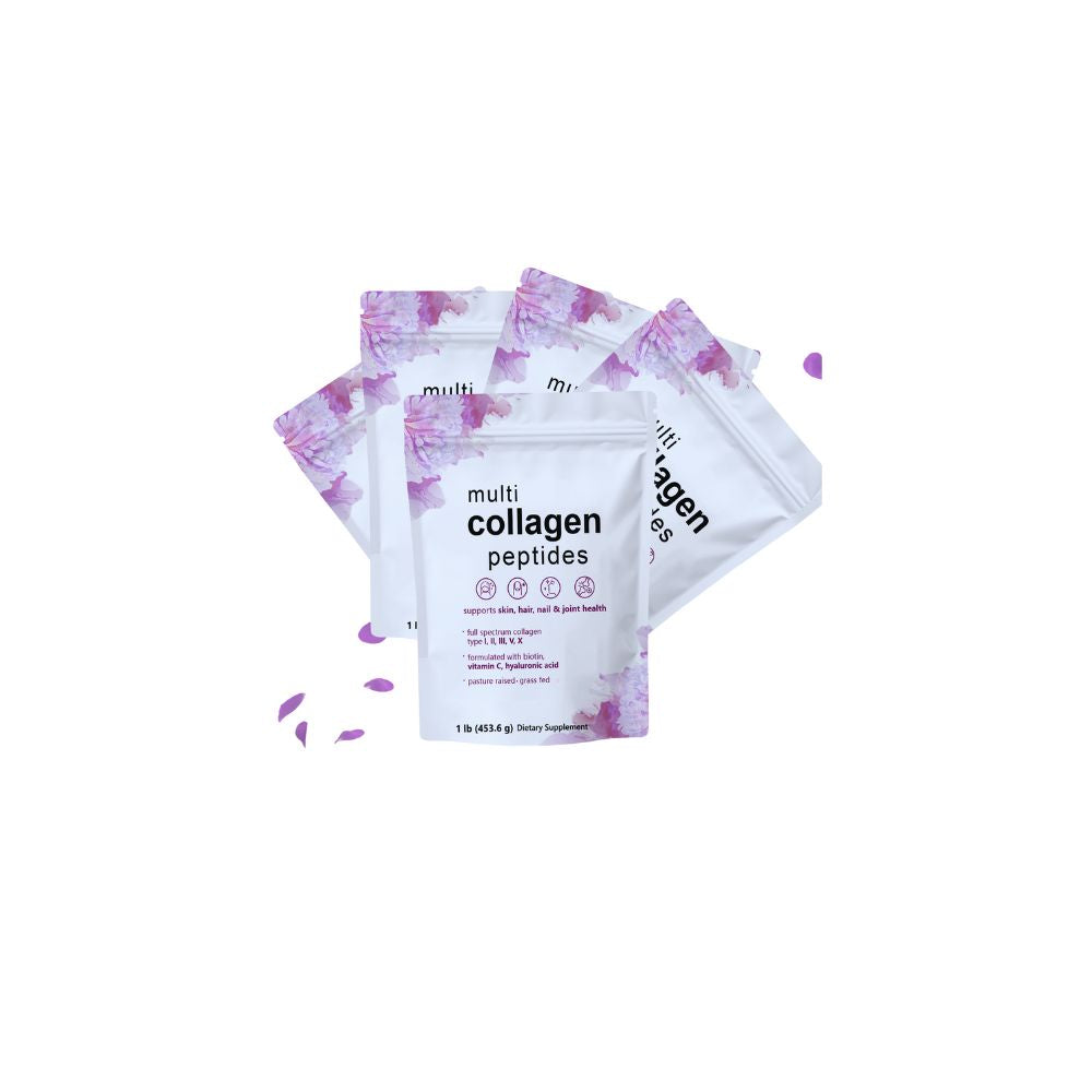 Multi Collagen Protein Powder, 2 Pounds – Type I,II,III,V,X with Biotin, Hyaluronic Acid, Vitamin C – Unflavored Collagen Peptides – Keto & Paleo Friendly, Easy Dissolve, Non-GMO