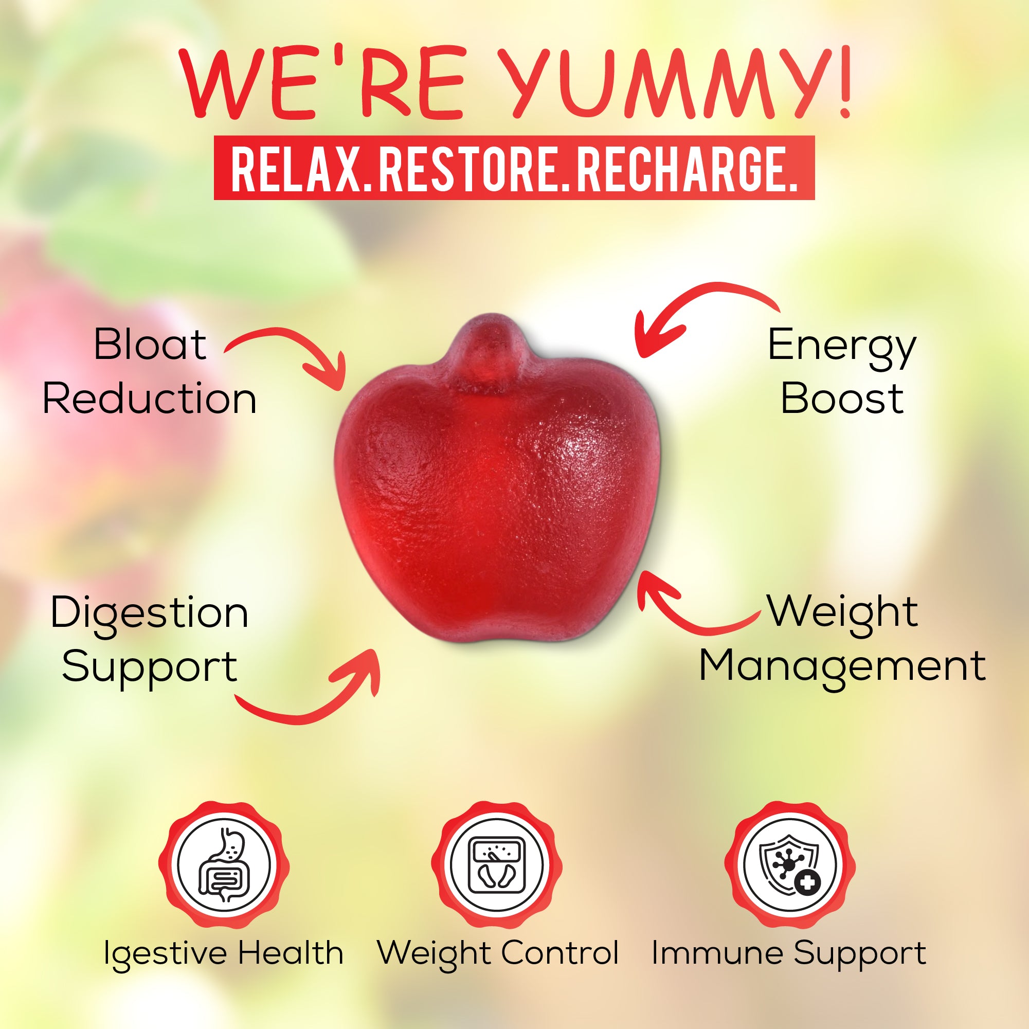 PeakHealth ACV Gummies – Apple Cider Vinegar with Vitamin B12 & Folic Acid