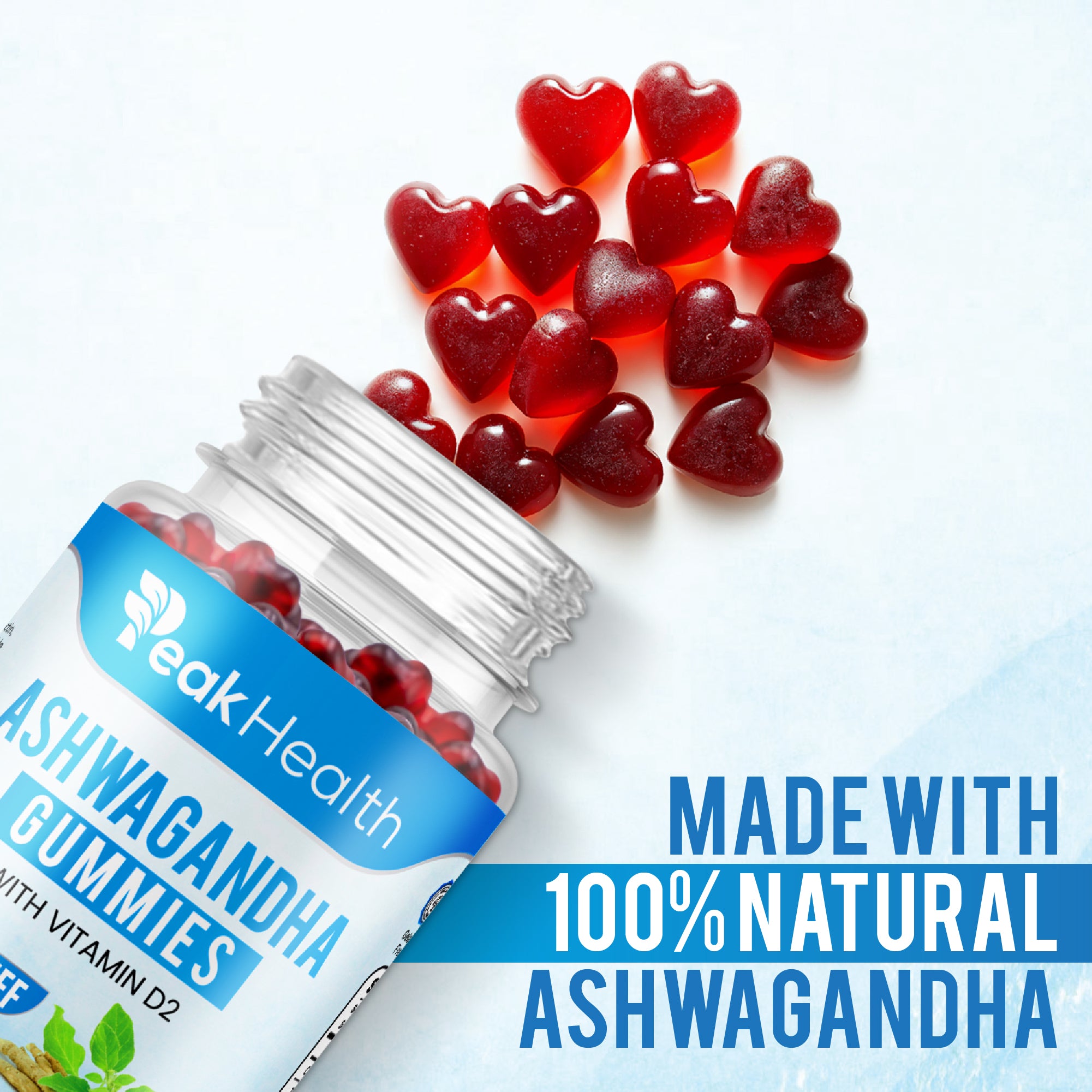 PeakHealth Ashwagandha Gummies – Stress Relief with Vitamin D2
