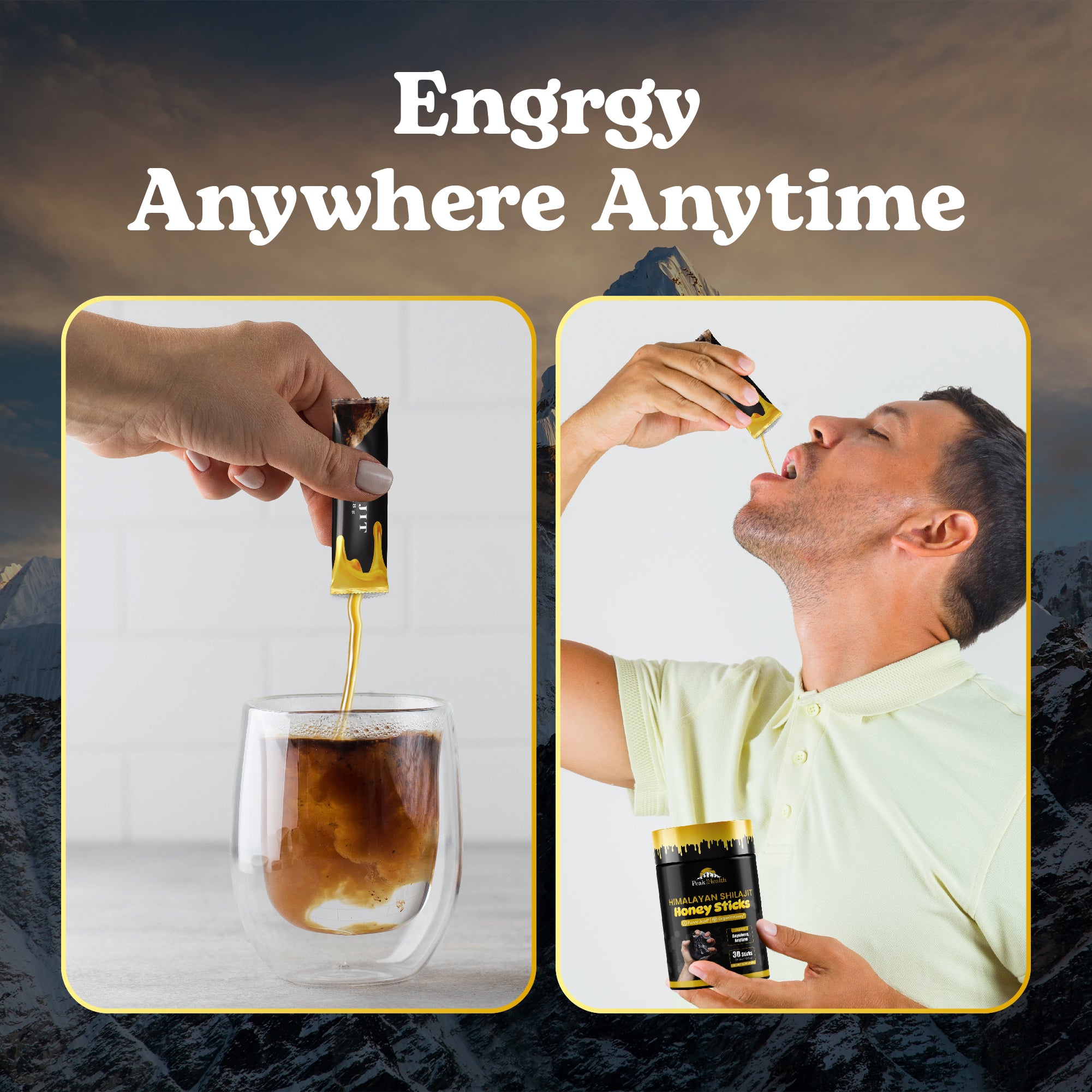 PeakHealth Himalayan Shilajit Honey Sticks – Natural Energy & Vitality Boost